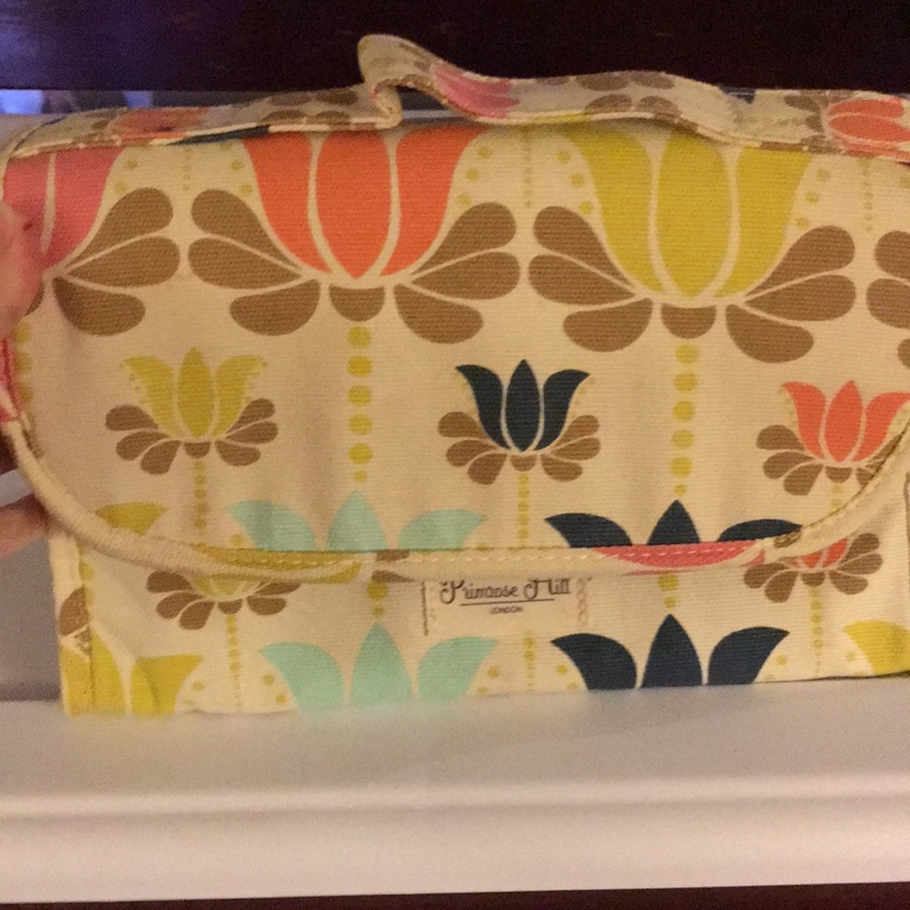 Floral print travel cosmetic and accessories bag